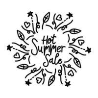 Hot Summer Sale Script Text Design Template vector