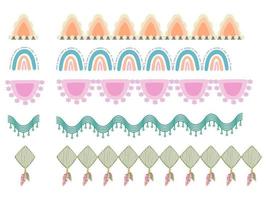 A collection of colorful boho style patterns vector