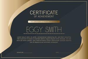 Luxury black and gold certificate vector