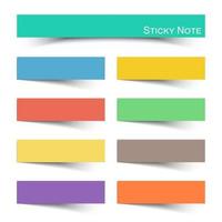 Sticky note with flat color vector