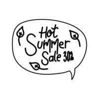Hot Summer Sale Script Text Design Template vector