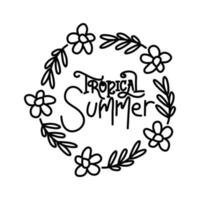 Summer Script Text Template Vector