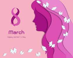 Concept of International Women Day or Mother Day with place for your text paper art style vector