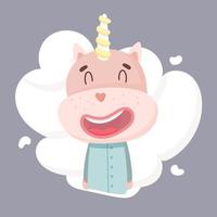 Cute unicorn in pajamas vector