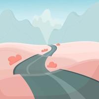 Spring road to the mountains vector