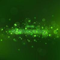 Glitter and glowing light on dark green background for St Patrick Day vector