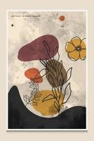 Modern Minimal And Elegant Botanical Abstract Background Suitable For Suitable For Printing As A Painting Interior Decoration Social Posts Flyers Book Covers vector