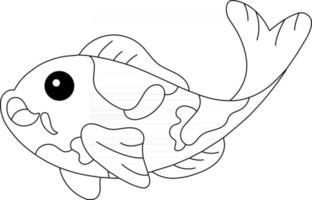 Koi Fish Kids Coloring Page Great for Beginner Coloring Book vector