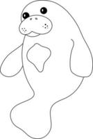 Manatee Kids Coloring Page Great for Beginner Coloring Book vector