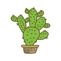 vector de plantilla de ilustración de diseño de maceta de cactus