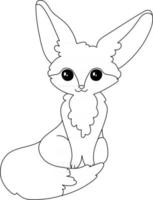 Fennec Fox Kids Coloring Page Great for Beginner Coloring Book vector