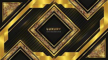 Golden luxury background template with golden pattern vector