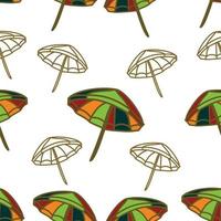 Umbrella Beach Pattern Seamless Design Template Vector