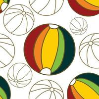 Ball Beach Pattern Seamless Design Template Vector