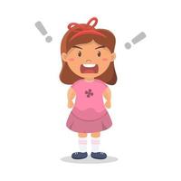 Cute Girl Angry Premium Vector Little Girl Angry and Screaming