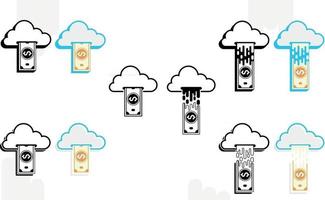 Money falling from cloud vector