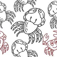 Crab Pattern Seamless Design Template Vector