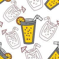 Drinking Glass Pattern Seamless Vector Template