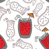 Drinking Glass Pattern Seamless Vector Template