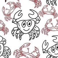 Crab Pattern Seamless Design Template Vector