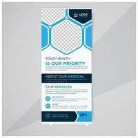 Healthcare and medical rollup and standee banner design template vector