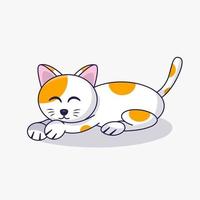 Cute Cat Sleeping Cartoon Vector Icon Illustration Animal Nature Icon Concept Isolated Flat Cartoon Style