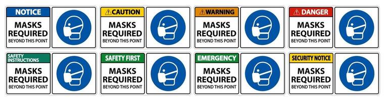 Masks Required Beyond This Point Sign vector