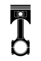 Pistón con una parte de la biela de una ilustración de vector de stock de motor de automóvil aislado sobre fondo blanco