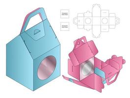 caja de embalaje diseño de plantilla troquelada maqueta 3d vector