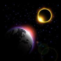 The planet and solar eclipse  Vector