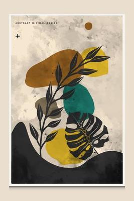 Modern Minimal And Elegant Botanical Abstract Background Suitable For Suitable For Printing As A Painting Interior Decoration Social Posts Flyers Book Covers