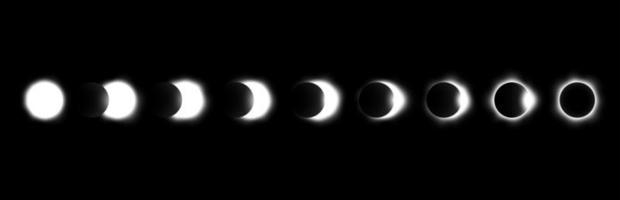 Diferentes fases del vector de eclipse solar y lunar.