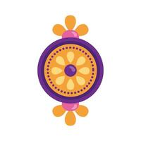 happy raksha bandhan celebration with circular frame flat style vector