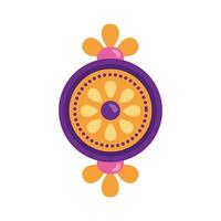 feliz celebración raksha bandhan con estilo plano de marco circular vector