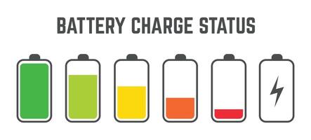 battery charge status level set collection vector