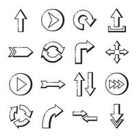 bundle of arrows set icons vector