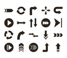 bundle of arrows set icons vector