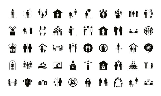 bundle of distance social set icons