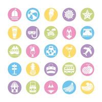 bundle of summer vacations set icons vector