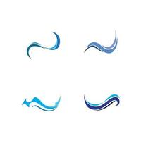 Waves beach logo and symbols template icons app blue vector