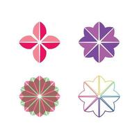 flower set design vector and logo icon set colour of nature