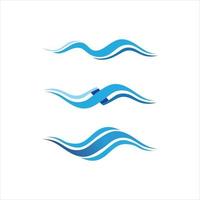 vector de plantilla de logotipo de gota de agua icono de onda y agua vector diseño de logotipo abstracto gota de agua y azul