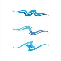 vector de plantilla de logotipo de gota de agua icono de onda y agua vector diseño de logotipo abstracto gota de agua y azul