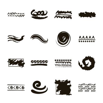 bundle of creative design with brush strokes icons