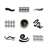 bundle of creative design with brush strokes icons vector