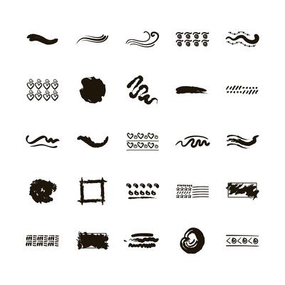 bundle of creative design with brush strokes icons