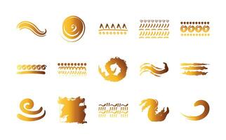 bundle of creative design with brush strokes icons vector