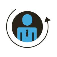 businessman figure with arrow around flat style icon vector