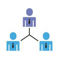 businessmen teamwork figures network flat style icon vector