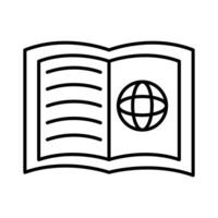 sphere browser in book with line style icon vector